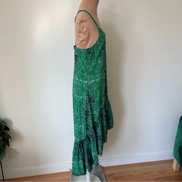 Gryphon Green Abstract Floral Print Francesca Cross Back High Low Dress NWT Sz S - Picture 4 of 8